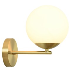 Modern Glass Ball Copper Bedroom Bedsides Wall Lights American Simple Copper Stair Case Corridor Wall Lamp