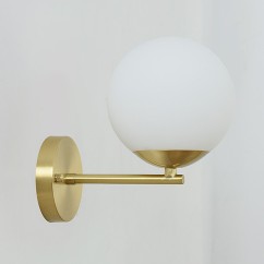 Modern Glass Ball Copper Bedroom Bedsides Wall Lights American Simple Copper Stair Case Corridor Wall Lamp