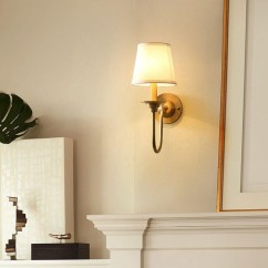 Pure Copper Living Room Wall Lamp American Royal Copper Fabric Bedroom Wall Sconce Background Corridor Wall Lamp