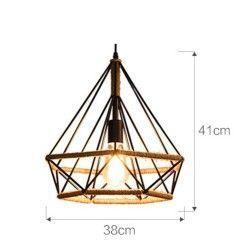 45 Industrial Black Diamond Frame Restaurant Pendant Light Vintage Hanging Lamp Suspension Fixtures oovov.com img 4