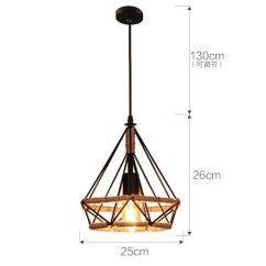 45 Industrial Black Diamond Frame Restaurant Pendant Light Vintage Hanging Lamp Suspension Fixtures oovov.com img 3