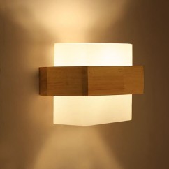 Chinese Wooden Glass Bedroom Bedsides Wall Lamp Bathroom Mirror Front Wall Sconce Japanese Cabinet Stair Case Wall Lighting lamp