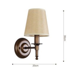 Fabric Bedroom Bedsides Wall Lamp Retro Pastoral Metal Club Wall Sconces Creative Stair Case Wall Lighting Fixtures