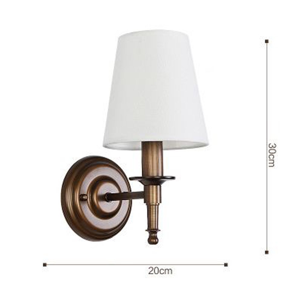 Fabric Bedroom Bedsides Wall Lamp Retro Pastoral Metal Club Wall Sconces Creative Stair Case Wall Lighting Fixtures