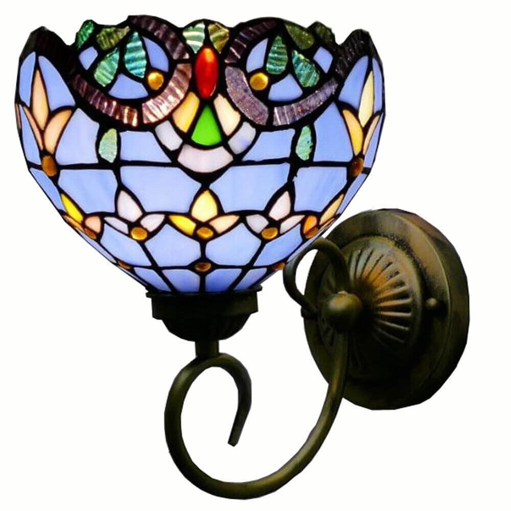 Tiffany Mediterranean Glass Bedroom Bedsides Wall Lamp European Living Room Hallway Wall Lights Balcony Stairs Wall Lights