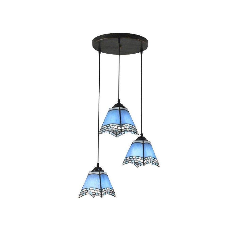 Blue Tiffany Restaurant Pendant Lamp Mediterranean Bar Pendant Lights Kitchen Pendant Light