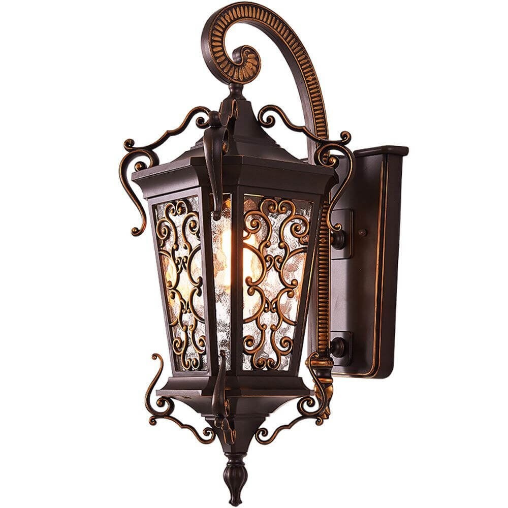 Outdoor Villa Porch Wall Lights Luxury 22.8" Retro Waterproof Garden Wall Sconces