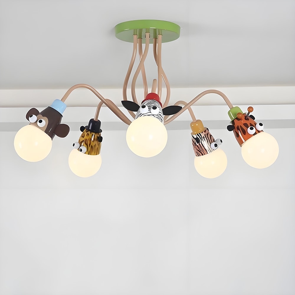 Cartoon Animal Kids Room Pendant Lamp Creative Baby Room Pendant Light Child Bedroom Hallway Pendant Lights