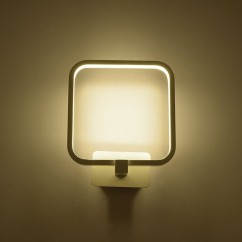 Modern LED Bedroom Wall Light Square White Aluminum Frame Mirror Front Wall Sconce Stair Corridor Bathroom Wall Light