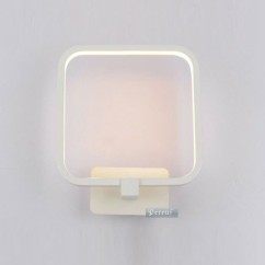 Modern LED Bedroom Wall Light Square White Aluminum Frame Mirror Front Wall Sconce Stair Corridor Bathroom Wall Light