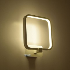 Modern LED Bedroom Wall Light Square White Aluminum Frame Mirror Front Wall Sconce Stair Corridor Bathroom Wall Light