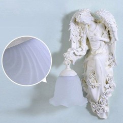 Resin Wings Angel Corridor Wall Lamp Bedroom Bedsides Goddess Wall Sconce Glass lampshade Balcony Porch Hallway lamps