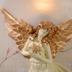 Resin Angel Bedroom Wall Lamp European Vintage Club Corridor Wall Sconce Balcony Porch Hallway Wall Lighting Fixtures