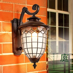 Bronze Outdoor Porch Wall Lights Water-Proof Garden White rhomboids Glass Corridor Hallway Balcony Wall Lighting