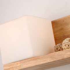 Wood Glass Wall Lights Nordic Simple Wall Lamp With Rope Switch Bedroom Bedsides Corridor Hallway