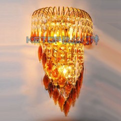 Crystal Leaf Wall Lights Bedroom Bedsides Corridor Wall Sconce Lamp European Palace Style Gold