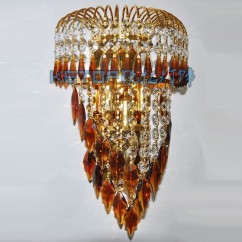 Crystal Leaf Wall Lights Bedroom Bedsides Corridor Wall Sconce Lamp European Palace Style Gold