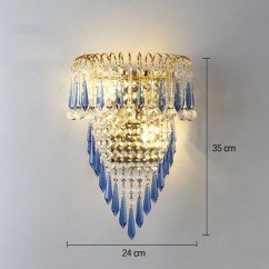 Modern Crystal Golden Crown Bedroom Bedsides Wall Lights Stair Corridor Mirror Front Wall Sconces Balcony Hallway Wall Lamps