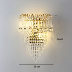 Modern Crystal Golden Crown Bedroom Bedsides Wall Lights Stair Corridor Mirror Front Wall Sconces Balcony Hallway Wall Lamps