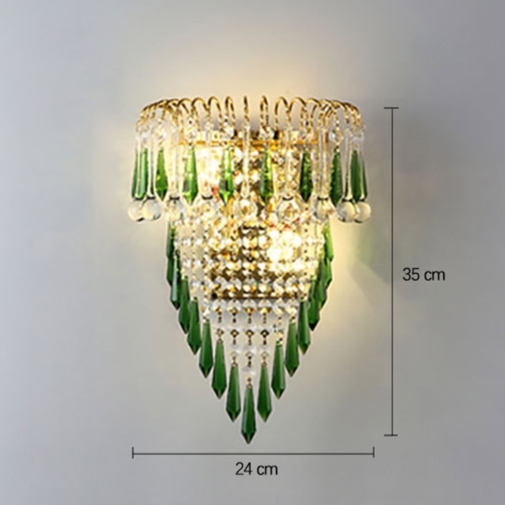 Modern Crystal Golden Crown Bedroom Bedsides Wall Lights Stair Corridor Mirror Front Wall Sconces Balcony Hallway Wall Lamps