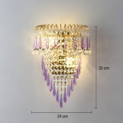 Modern Crystal Golden Crown Bedroom Bedsides Wall Lights Stair Corridor Mirror Front Wall Sconces Balcony Hallway Wall Lamps