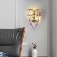 Modern Crystal Golden Crown Bedroom Bedsides Wall Lights Stair Corridor Mirror Front Wall Sconces Balcony Hallway Wall Lamps