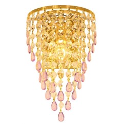 Golden TV Background Crystal Egg Hanging Wall Lights Bedroom Bedsides Corridor Luxury Wall Sconce European Living Room Wall lamp