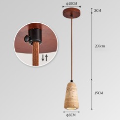 Modern Minimalist Pendant Light, Made of Natural Plaster and Wood, Ideal for Living Room and Bedroom