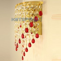 Golden TV Background Crystal Egg Hanging Wall Lights Bedroom Bedsides Corridor Luxury Wall Sconce European Living Room Wall lamp