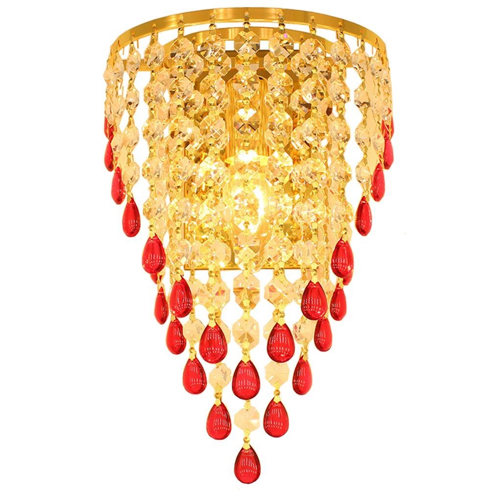 Golden TV Background Crystal Egg Hanging Wall Lights Bedroom Bedsides Corridor Luxury Wall Sconce European Living Room Wall lamp