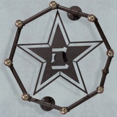 Octangle Metal Tube 3D Star Bar Counter Wall Light Rust Metal Pentacle American Country Rustic Balcony Industrial Wall Lamp