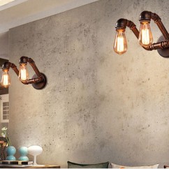 Antique Metal Tube Bar Counter Wall Light Stair Corridor American Country Rustic Balcony Wall Lamp Style Restaurant Wall Light