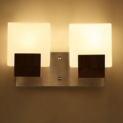 Contracted Japanese Wooden Corridor Wall Lamp Chinese Bedroom Wall Sconce Glass Cube Bedsides Stair Case Wall Lighting Fixtures