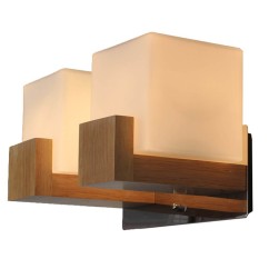 Contracted Japanese Wooden Corridor Wall Lamp Chinese Bedroom Wall Sconce Glass Cube Bedsides Stair Case Wall Lighting Fixtures