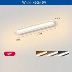 Modern LED Acrylic Bathroom Wall Lights Contracted Long White Plastic Panel Washroom Wall Lamp Mirror Front Wall Sconces