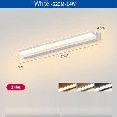 Modern LED Acrylic Bathroom Wall Lights Contracted Long White Plastic Panel Washroom Wall Lamp Mirror Front Wall Sconces