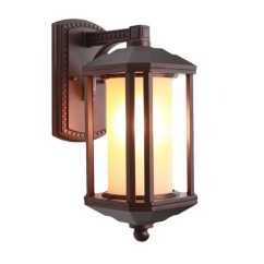 Rose Gold Outdoor Porch Wall Lights Garden Wall Sconces Tawny Striped Cylinder Glass Shade Corridor Hallway Balcony Wall Lamp