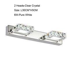 Square Crystal LED Vanity Lights Bathroom Light Over Mirror Bathroom Light Fixtures Chrome Bathroom Wall Lights