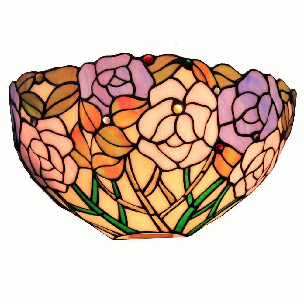 Luxury Tiffany Colorful Glass Bedroom BEDSIDES Wall Lamp Mediterranean Beads Flowers Semi-Circle Hotel Club Corridor Wall Lights