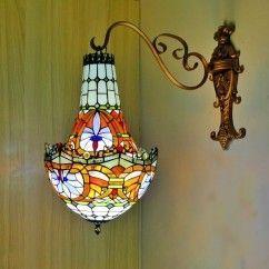 Tiffany Colorful Club Bar Counter Wall Lamp Cafe House Villa Corridor Wall Light Stair Case American Wall Lighting 2