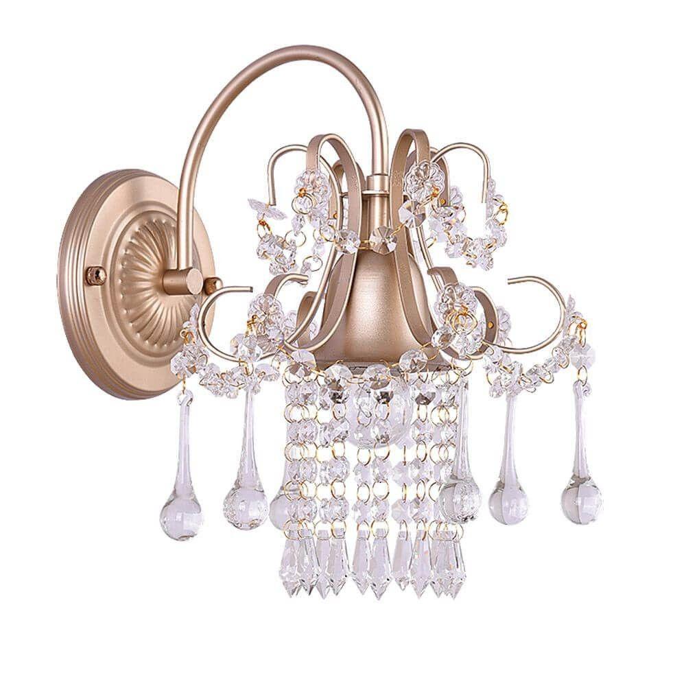 Corridor Crystal Wall Lamp Pastoral French Bedroom Wall Lighting American Village Balcony Living Room Wall Sconces