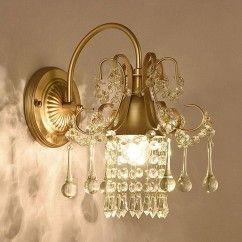 Corridor Crystal Wall Lamp Pastoral French Bedroom Wall Lighting American Village Balcony Living Room Wall Sconces