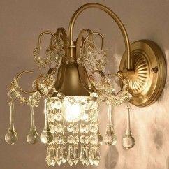 Corridor Crystal Wall Lamp Pastoral French Bedroom Wall Lighting American Village Balcony Living Room Wall Sconces