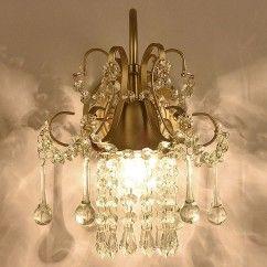 Corridor Crystal Wall Lamp Pastoral French Bedroom Wall Lighting American Village Balcony Living Room Wall Sconces