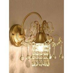 Corridor Crystal Wall Lamp Pastoral French Bedroom Wall Lighting American Village Balcony Living Room Wall Sconces