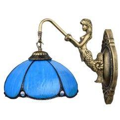 Tiffany Resin Mermaid Glass Corridor Wall Lamps Stair Case Bronze Bedroom Bedsides Wall Sconce Balcony Wall Lighting Fixtures