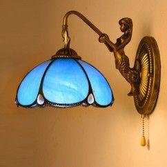 Tiffany Resin Mermaid Glass Corridor Wall Lamps Stair Case Bronze Bedroom Bedsides Wall Sconce Balcony Wall Lighting Fixtures