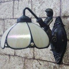 Tiffany Resin Mermaid Glass Corridor Wall Lamps Stair Case Bronze Bedroom Bedsides Wall Sconce Balcony Wall Lighting Fixtures