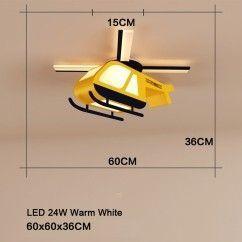 LED Helicopter Ceiling Light Modern Kid's Bedroom Metal Plane Lamp Study Room Ceiling Lamps