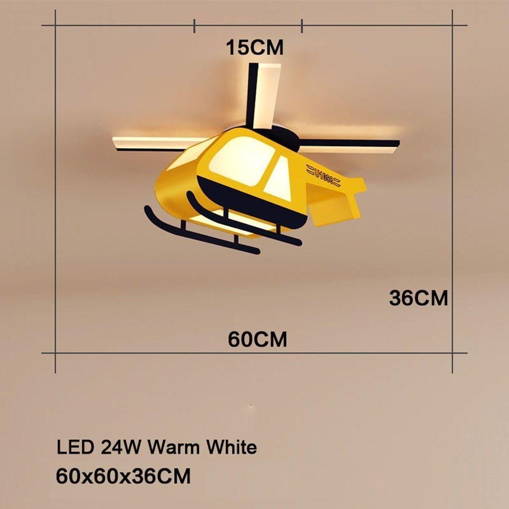 LED Helicopter Ceiling Light Modern Kid's Bedroom Metal Plane Lamp Study Room Ceiling Lamps